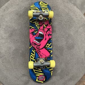 Vintage Tech Deck Santa Cruz Screaming Pink Hand Fingerboard Yellow Wheels